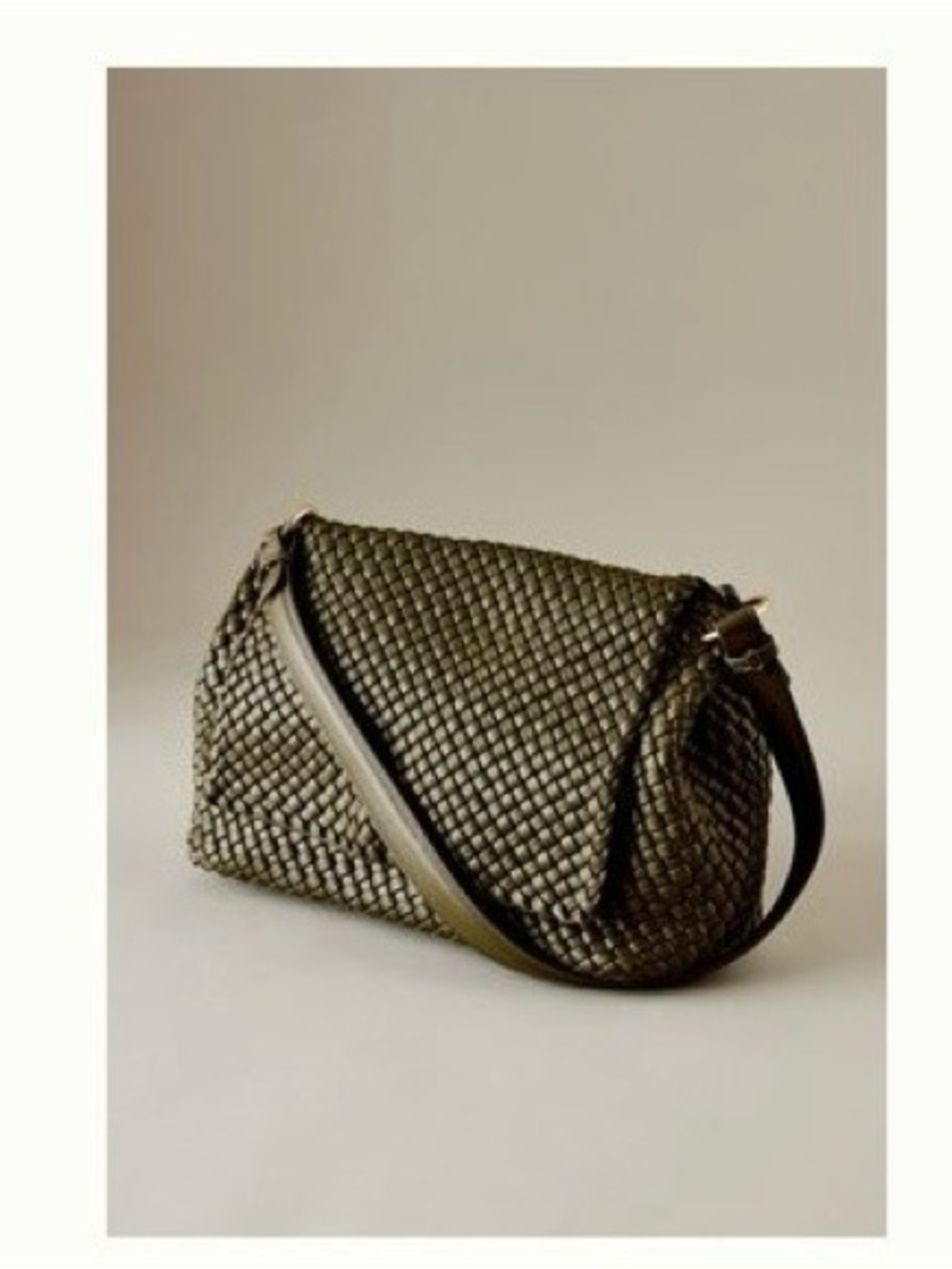 Melie Bianco Olive Woven Shoulder Bag